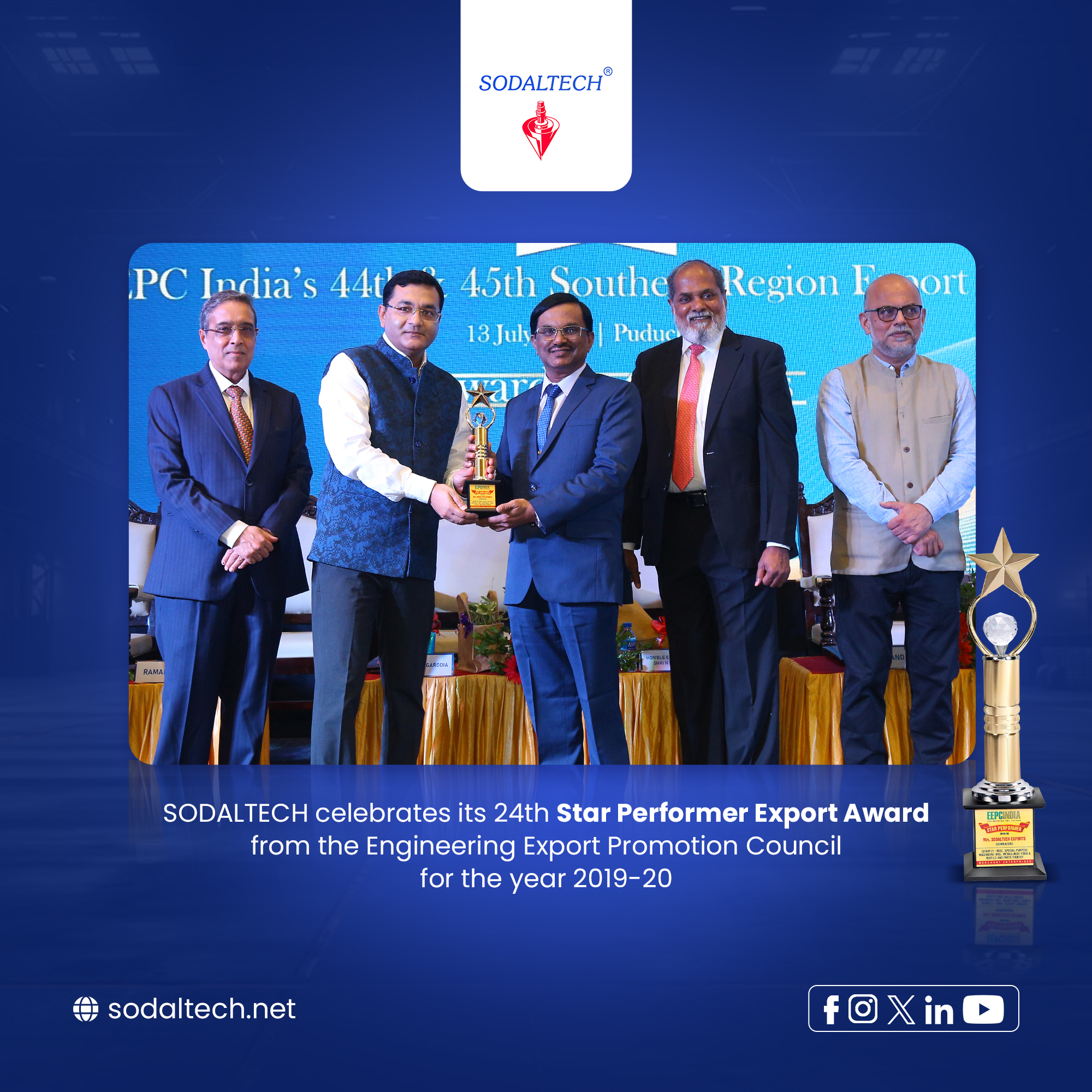 SODALTECH Wins Prestigious Star Performer Export Award
